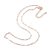 Brass Bar Link Chain Necklaces NJEW-K123-01RG-2