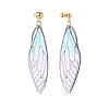 Resin Butterfly Wing Dangle Stud Earrings EJEW-JE05047-5