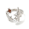 Star Zinc Alloy Rhinestone Open Cuff Ring LS-RJEW-Z048-02P-01-2