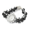 Natural Lava Rock Bracelets Watches BJEW-JB03768-1