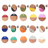 10Pairs 10 Colors Opaque Resin & Walnut Wood Stud Earring Findings MAK-CJ0001-11-1