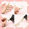 4Pcs 4 Styles Alloy Rhinestone with Acrylic Pearl Bead Charm Cable Chain Bag Decorative Chains HJEW-FS00060-03-3