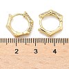 Pentagon Brass Micro Pave Clear Cubic Zirconia Hoop Earrings EJEW-Z102-04G-5