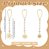 3Pcs 3 Styles Alloy Enamel Sun Charm Iron Ball Chains Haning Ornaments HJEW-OC00293-2