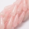 Natural Rose Quartz Teardrop Beads Strands G-E329-34-1