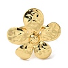 Flower Rack Plating Brass Cuff Rings for Women RJEW-G323-06G-2