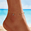 925 Sterling Silver Cable Chain Anklet AJEW-Z029-07G-3