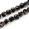 Handmade Gold Foil Glass Beads Strands FOIL-N029-04E-1