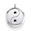 Feng Shui 304 Stainless Steel Diffuser Locket Pendants STAS-D157-12I-1