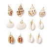 6Pcs 6 Styles Natural Mixed Shell Pendants PALLOY-JF03316-1