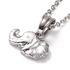 Non-Tarnish 304 Stainless Steel Elephant Pendant Necklace for Women STAS-E154-26P-1