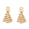 Christmas Theme Brass Micro Pave Clear Cubic Zirconia Pendants X1-KK-T073-19G-1