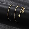 1mm Rack Plating Brass Box Chain Adjustable Slider Necklaces for Women Men MAK-L044-08G-2