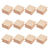Unfinished Beech Wooden Grooved Square Shape WOOD-WH0124-25-1