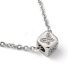 Brass Micro Pave Clear Cubic Zirconia Pendant Necklaces NJEW-JN02997-4