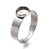 Tarnish Resistant Adjustable 304 Stainless Steel Finger Rings Components STAS-F149-18P-F-4