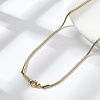 Ion Plating(IP) 304 Stainless Steel Round Snake Chain Necklace for Women NJEW-G097-01G-1