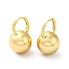 Brass Round Ball Hoop Earrings for Women EJEW-Q024-03G-1