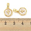 Brass Pave Shell Charms KK-G490-35G-3