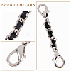 1Pc Black PU Leather Alloy Crub Chain Purse Strap Extenders for Purse Making PURS-CL0001-10A-6