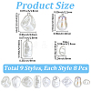 72Pcs 9 Styles ABS Plastic Imitation Pearl Beads KY-PA0001-16-2