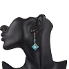 304 Stainless Steel Handmade Glass Seed Beads Rhombus Dangle Earrings EJEW-MZ00517-03-3