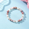 Natural Mixed Gemstone Round Beads Stretch Bracelets for Women BJEW-JB12631-04-2