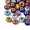 Opaque Acrylic Crackle European Beads GPDL-N006-01A-08-1