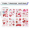 8 Sheets 8 Styles PVC Waterproof Wall Stickers DIY-WH0345-188-2