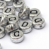 Plated Acrylic Horizontal Hole Letter Beads PACR-Q099-03D-1