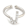 Rack Plating Brass Open Cuff Rings for Women RJEW-F162-01P-J-2