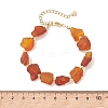 Raw Rough Natural Amber and Electroplate Non-magnetic Synthetic Hematite Beaded Bracelets for Women BJEW-JB13627-3