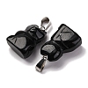 Natural Obsidian Pendants G-B127-08P-07-3