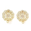 Hollow Butterfly Brass Micro Pave Cubic Zirconia Stud Earrings Finding KK-E083-15G-1