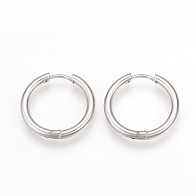201 Stainless Steel Huggie Hoop Earrings MAK-R021-17mm