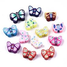 Handmade Polymer Clay Butterfly Beads X-CLAY-Q211-03