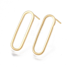 Brass Stud Earrings KK-T038-484A