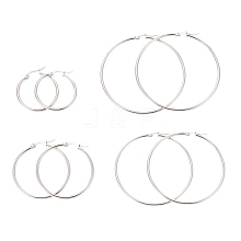 304 Stainless Steel Hoop Earrings for Women EJEW-X0015-02P-02