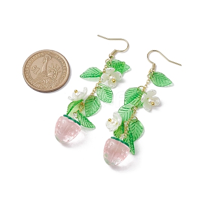 Acrylic 304 Stainless Steel Dangle Earrings EJEW-JE05735-04-1