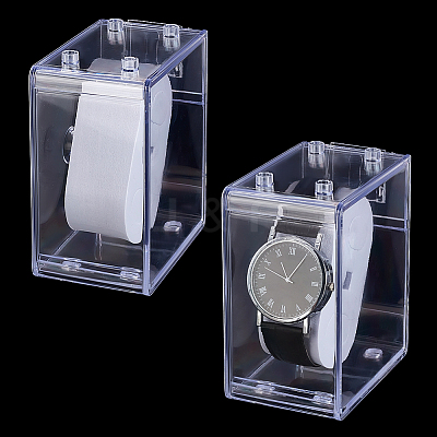 PS Plastic Single Watch Display Cases CON-WH0095-144A-1