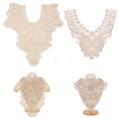 2Pcs 2 Styles Polyester Computerized Embroidery Collar DIY-BC0006-62-1