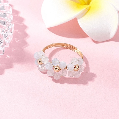 Natural Aquamarine Finger Rings RJEW-TA00198-04-1