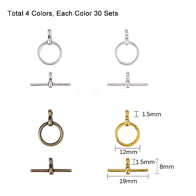 Tibetan Style Toggle Clasps TIBE-PH0004-94-1