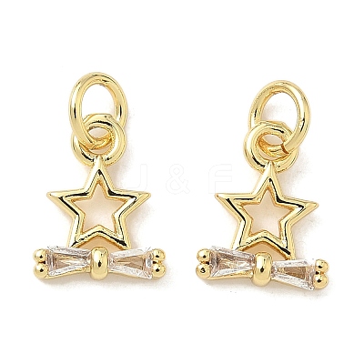 Brass Micro Pave Cubic Zirconia Pendants KK-Z120-22G-1