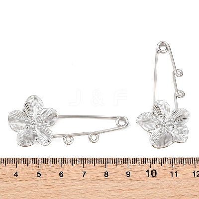 Peach Blossom 304 Stainless Steel Safety Pins Brooch Findings SA-CBA098D-14B-P02-1
