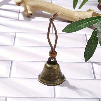 Iron Bell Pendant Decorations HJEW-JM01963-S-1