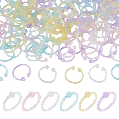 150Pcs 6 Colors Plastic Loose Leaf Book Binder Hinged Rings FIND-TA0010-54C-1