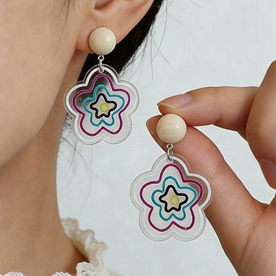 Alloy Resin Stud Earrings for Women WGDCBB9-02-1