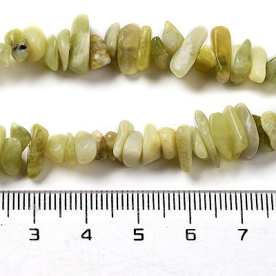 Natural Lemon Jade Chip Bead Strands G-M205-22-1