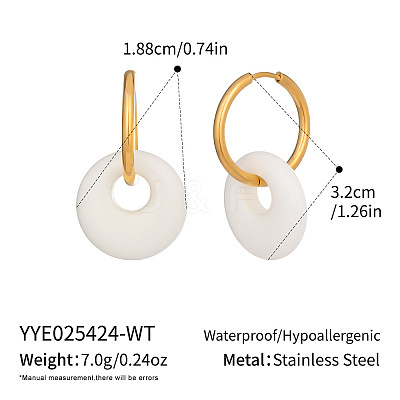 Flat Round 304 Stainless Steel Hoop Earrings MP0677-3-1